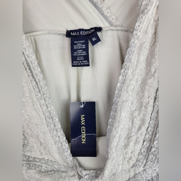 Max‎ Studio Grey Vintage Old Look Lace Babydoll Stretchy  Dress Size XL - Picture 4 of 9